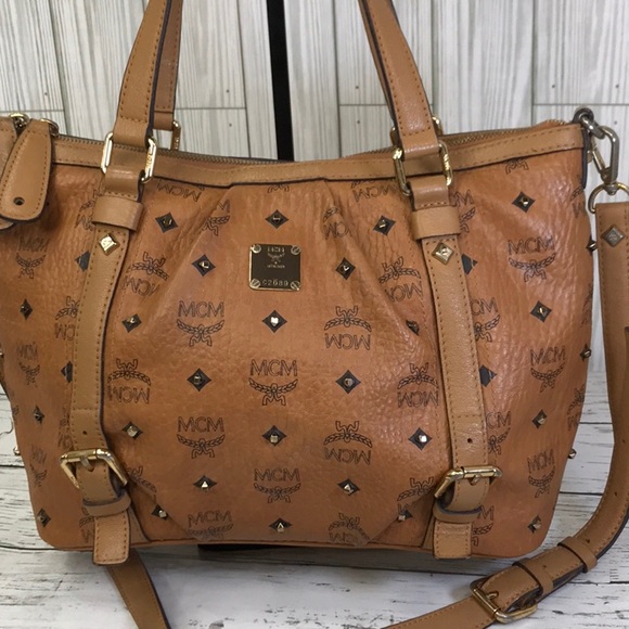 MCM Tan Monogram Tote with Versatile Straps - Picture 3 of 13